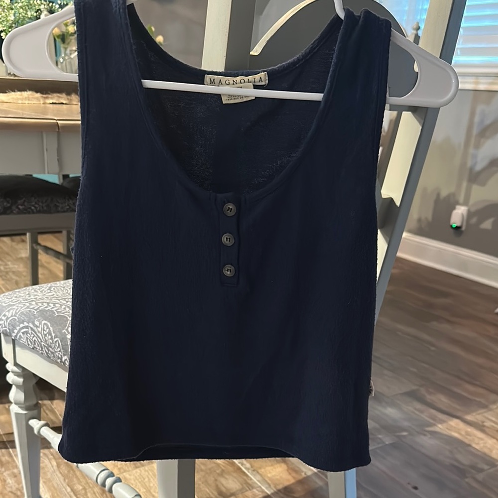 Magnolia Midnight Blue Buttoned Tank Top